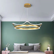 Imperial Crown Chandelier — Aluminum & Iron, LED, 22" Diameter, 3000K–6000K Dimmable, Remote Control