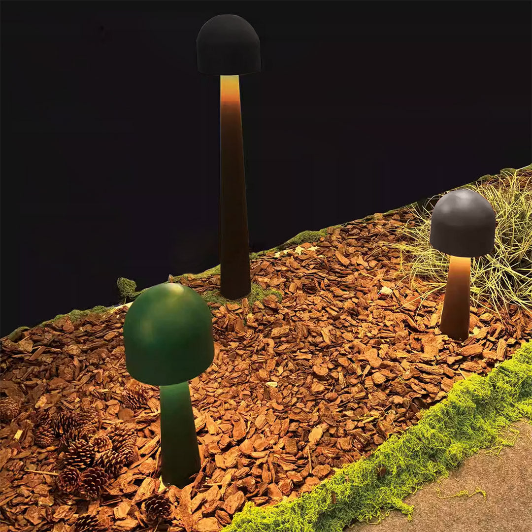 Mushroom Outdoor Bollard Light — Aluminum, LED 3000K, 7W/10W/15W, IP65 Weatherproof, Hardwired