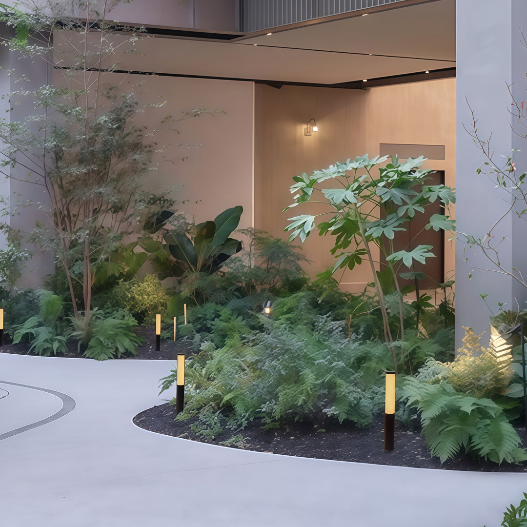 Minimalist LED Bollard Garden Light — Aluminum, High-Transparency Glass, IP65, Ra90, 4 Heights
