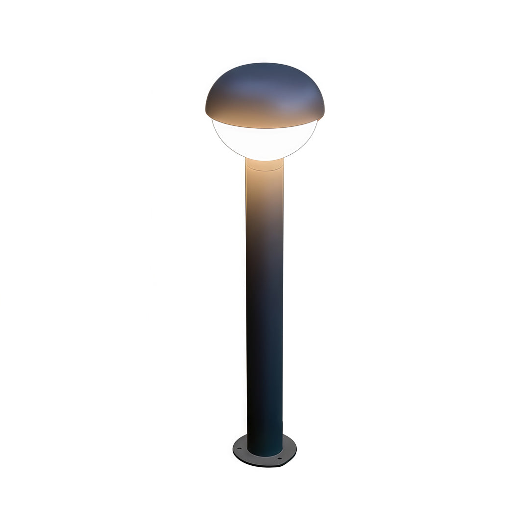 Industrial Outdoor Bollard Light — Aluminum, Gray, LED Warm White 3000K, 7W–20W, IP54, Hardwired