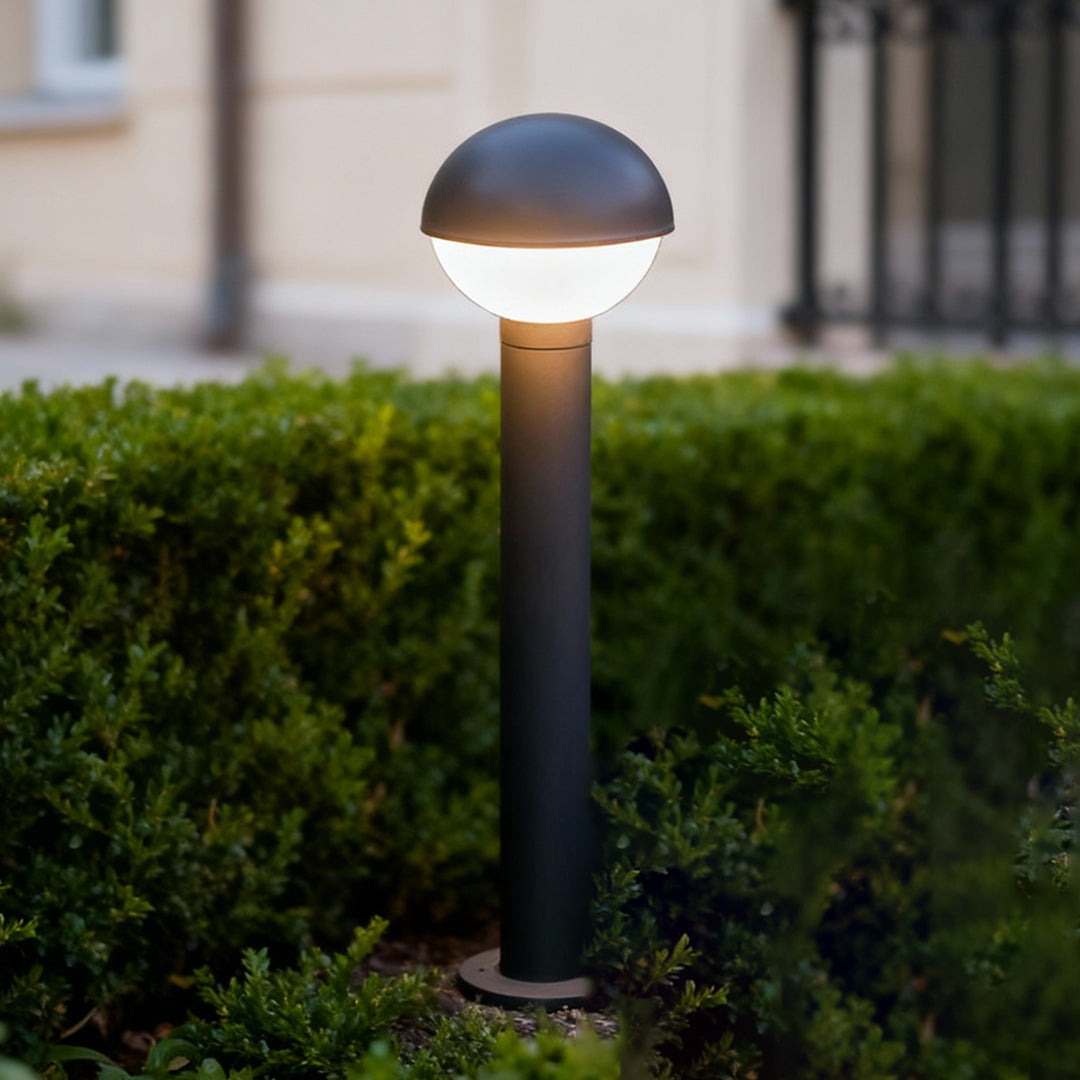 Industrial Outdoor Bollard Light — Aluminum, Gray, LED Warm White 3000K, 7W–20W, IP54, Hardwired