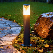 Industrial Outdoor Bollard Light — Aluminum, Gray, LED Warm White 3000K, 7W–20W, IP54, Hardwired