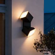 Black Outdoor Wall Sconce — Die-Cast Aluminum, 13W LED, 340° Adjustable, IP54, Motion Sensor Option
