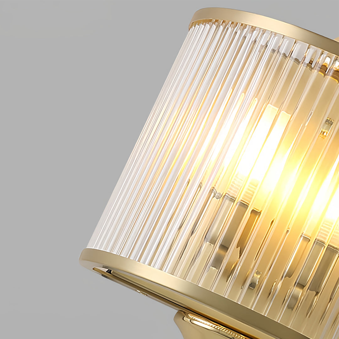 Modern Minimalist Brass and Glass Wall Sconce — 2-Light, G9, 7W, IP20, 3000K Warm