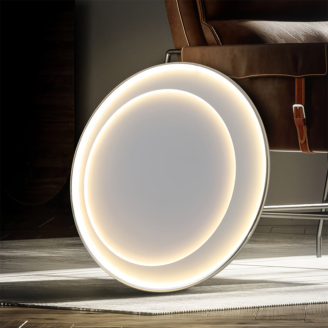 Modern Minimalist Round LED Flush-Mount Ceiling Light — Iron, Silicone Shade, 52W, Three-Step Dimming (3000K/4000K/6000K), 17.72"