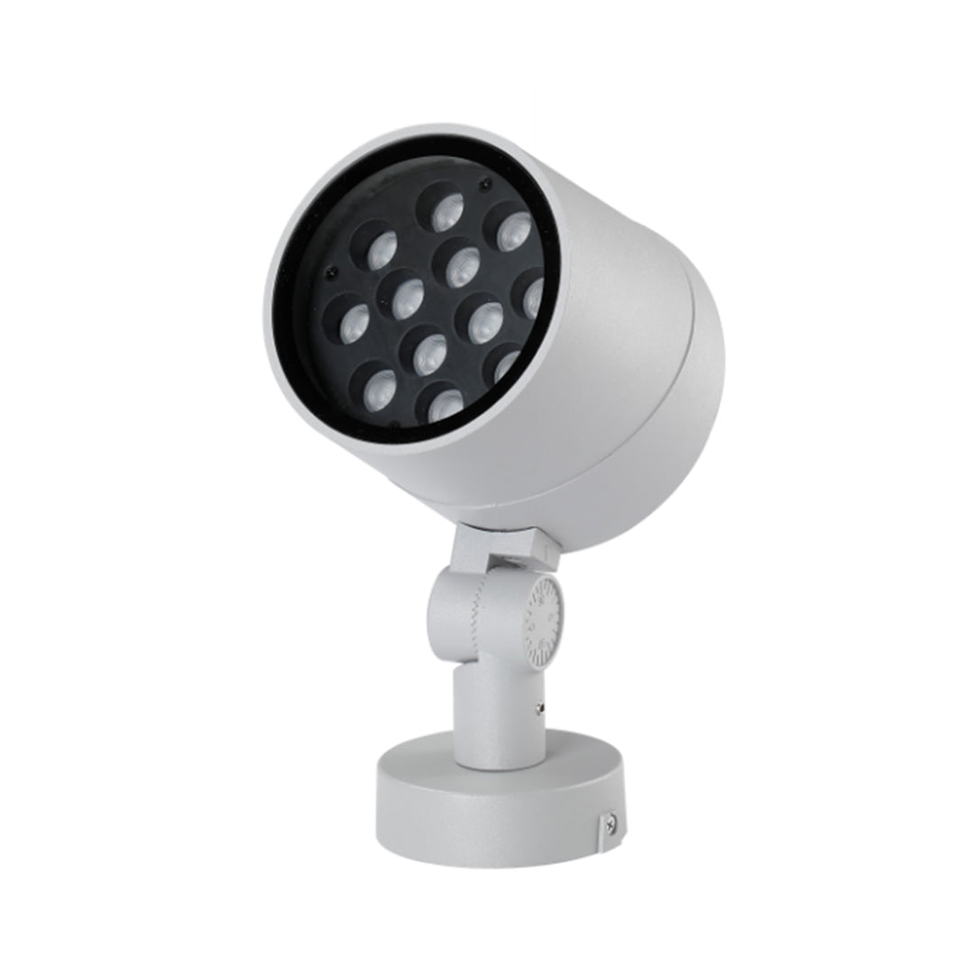 Round Outdoor LED Landscape Spotlight — Die-Cast Aluminum, IP65, DC24V, 3000K, 6W / 12W / 18W / 24W