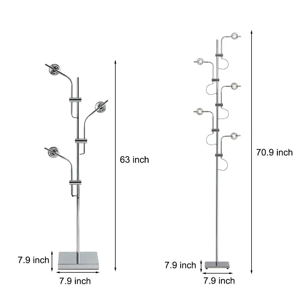 Chrome Floor Lamp with Multi-Angle Task Lighting for Industrial Use Luxe