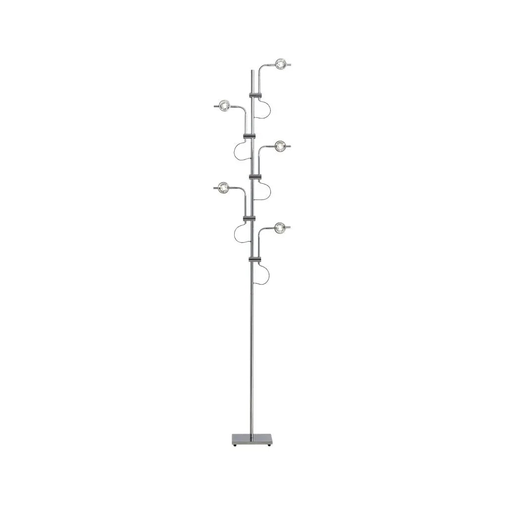 Chrome Floor Lamp with Multi-Angle Task Lighting for Industrial Use Luxe