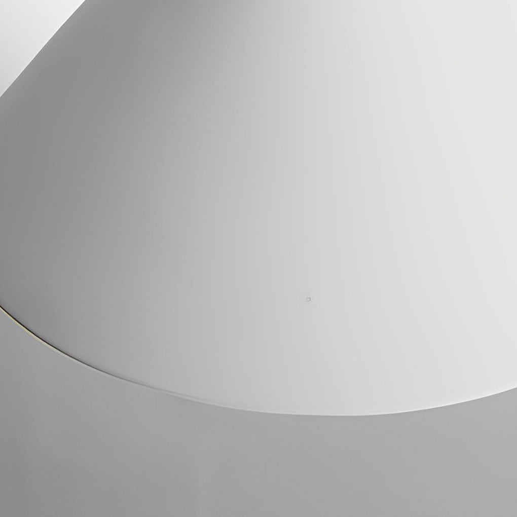 Cone Mini Pendant — White Cement with Wood Grain, E27 LED, 4000K, 9.25" Diameter