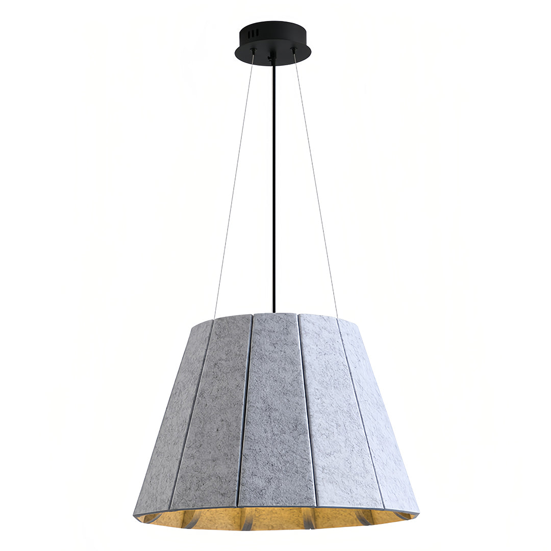 Pleated PET Felt Industrial Pendant — Iron, Sound-Absorbing, E27, 16" or 20.5", 5 Colors