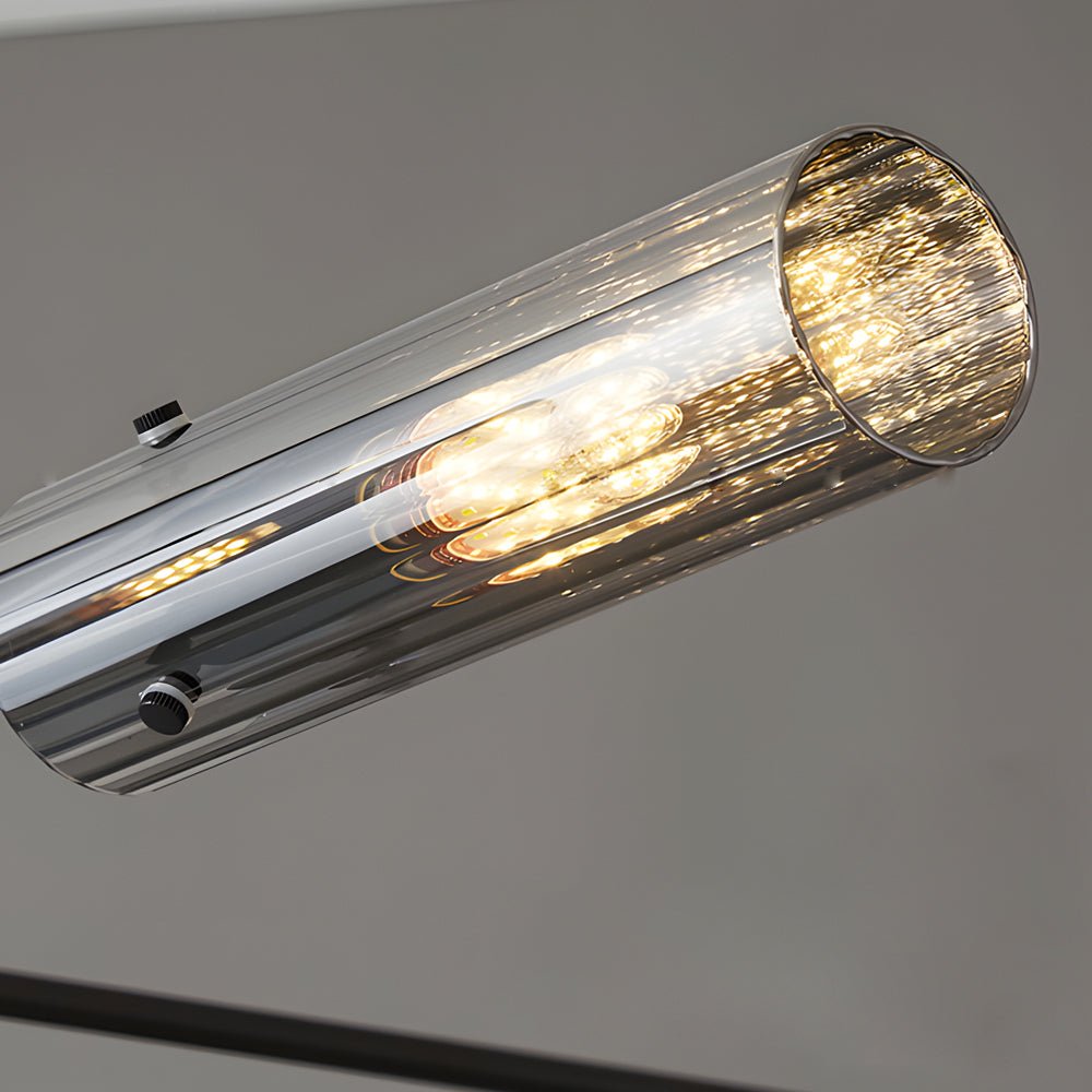 Industrial Sputnik Linear Chandelier — H65 Copper, 6-Light or 8-Light, E14, Adjustable Hanging Length