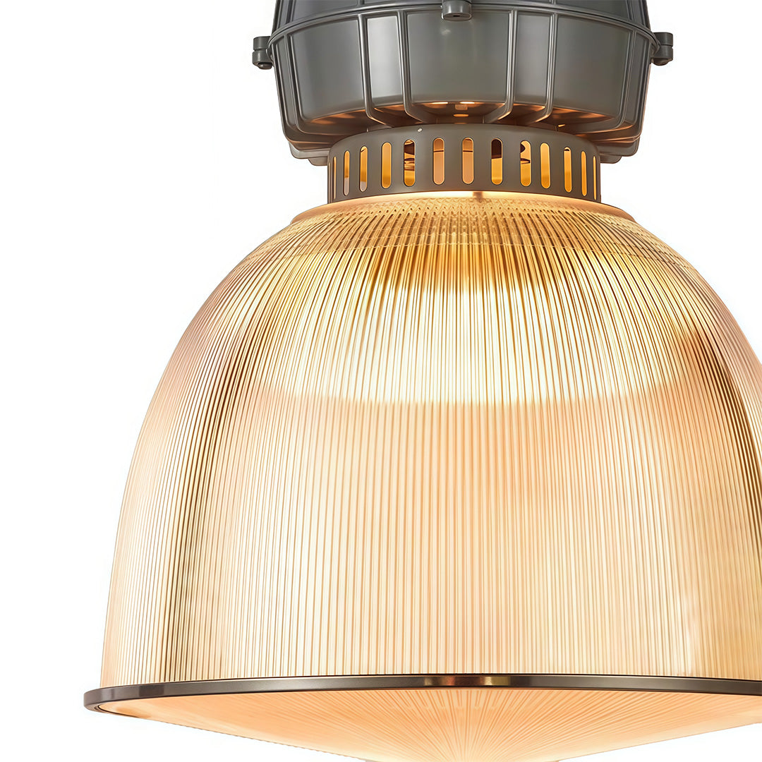 Industrial Pendant Light — Gray Aluminum, Transparent PC Shade, E27, 9W, 59.1" Adjustable Chain