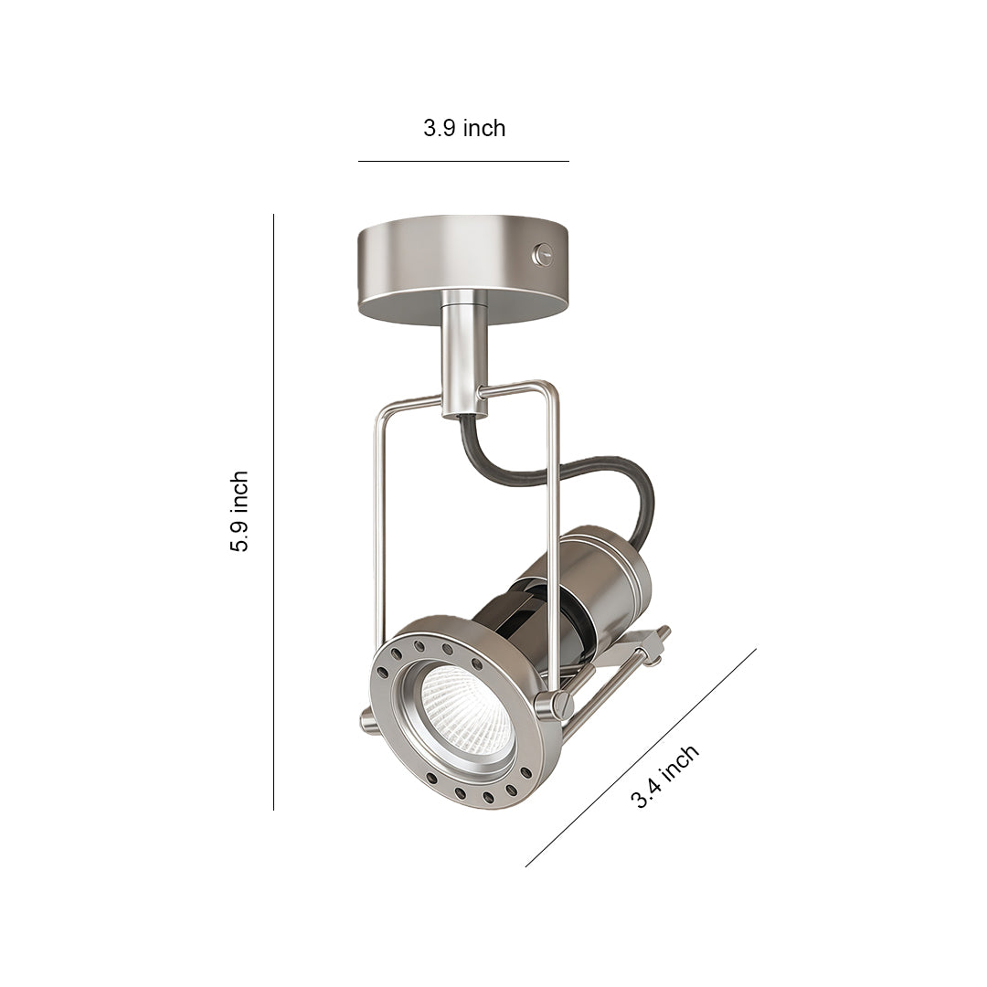 Geometric Industrial Down-Light Wall Sconce — Silver Die-Cast Aluminum, 7W LED, Three-Color Temperature