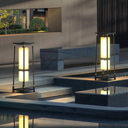 Asian-Inspired Solar LED Bollard Light — Stainless Steel & PC, IP65, Warm White 3000K, 14" or 29"
