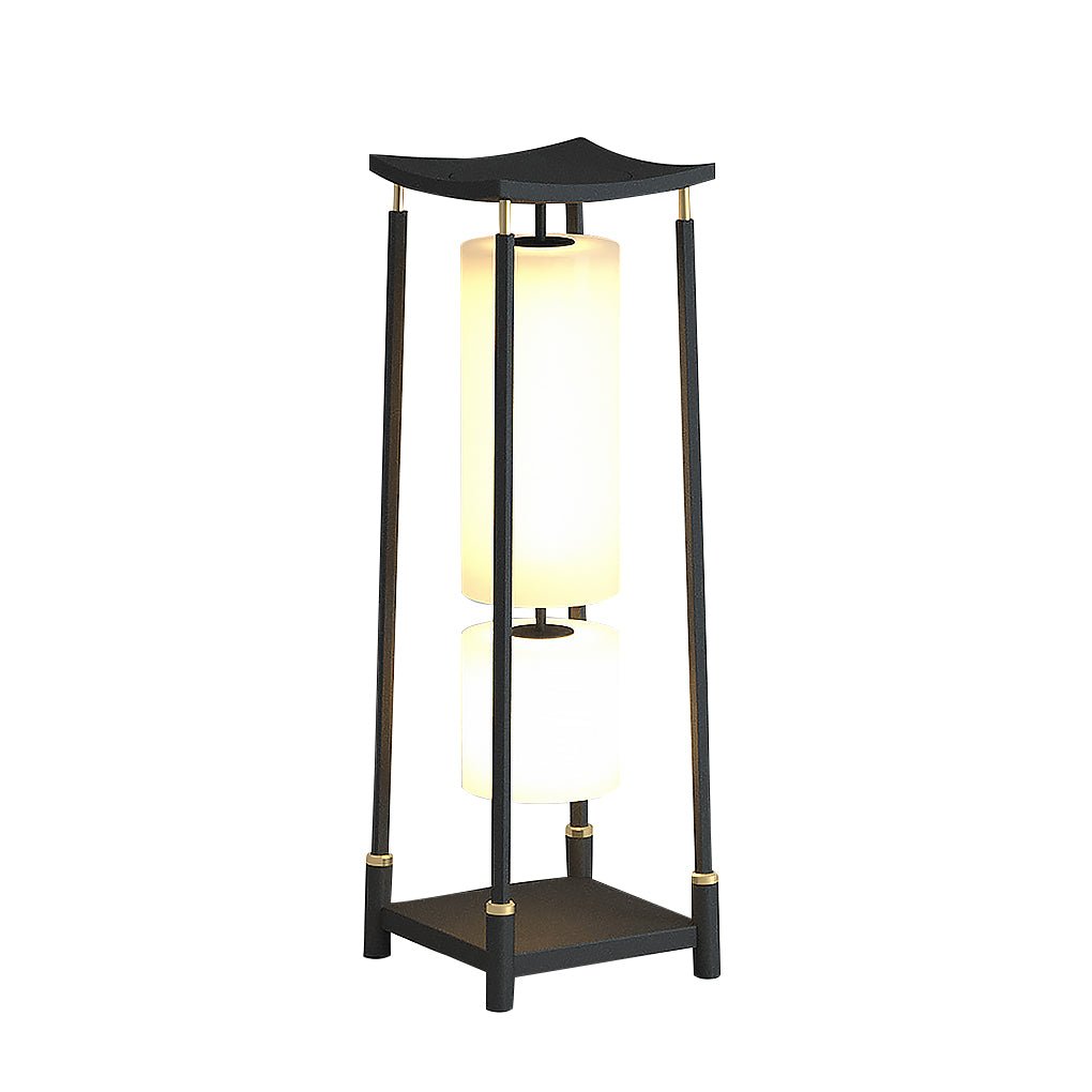 Asian-Inspired Solar LED Bollard Light — Stainless Steel & PC, IP65, Warm White 3000K, 14" or 29"