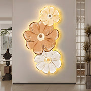 Flower & Plant LED Wall Art — USB-Powered, Frameless, Remote Control, Multiple Sizes
