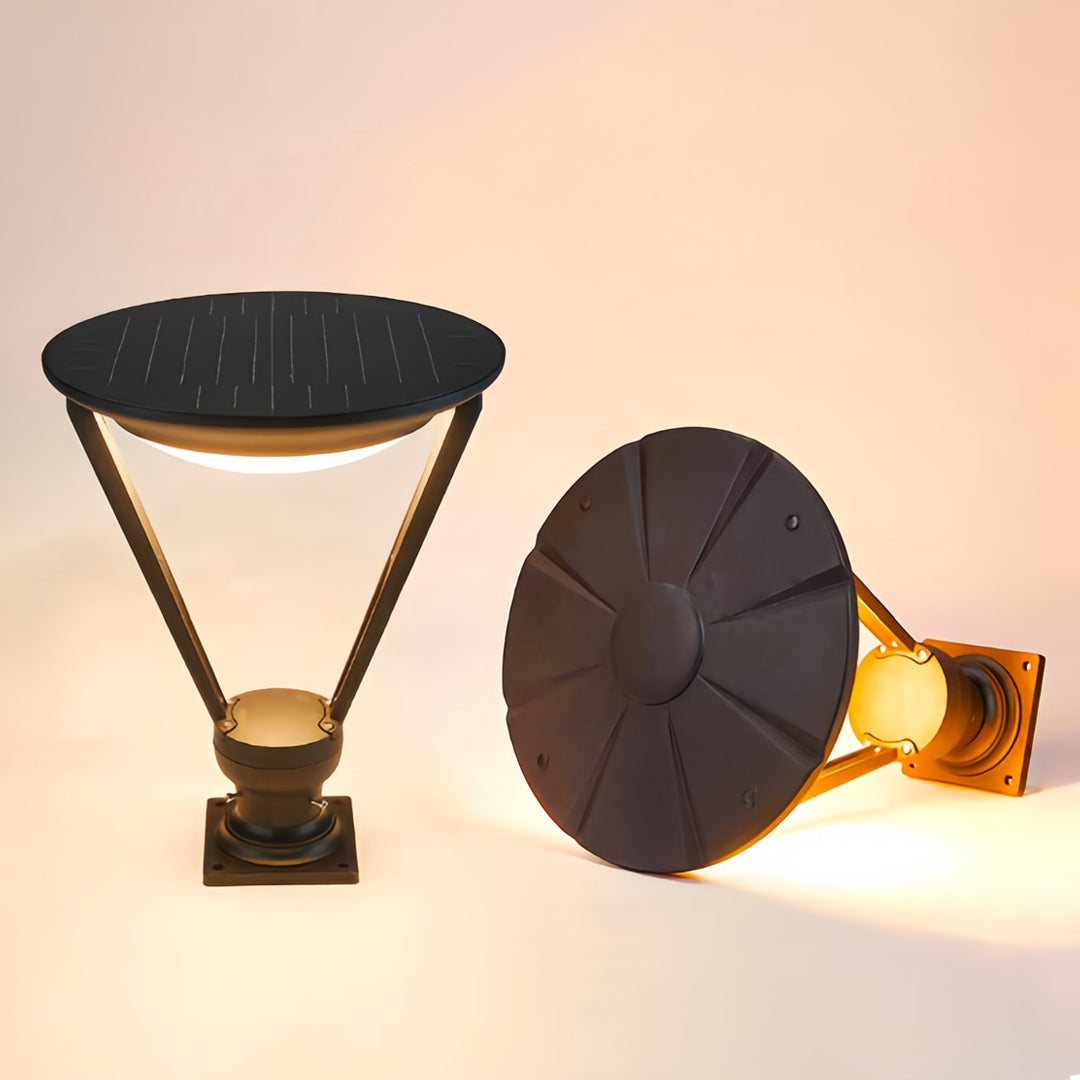 Vintage Outdoor Pillar Light — Die-Cast Aluminum, Solar / Hardwired, 50W, IP55, 3000K / 6000K, 16.54" × 20.87"