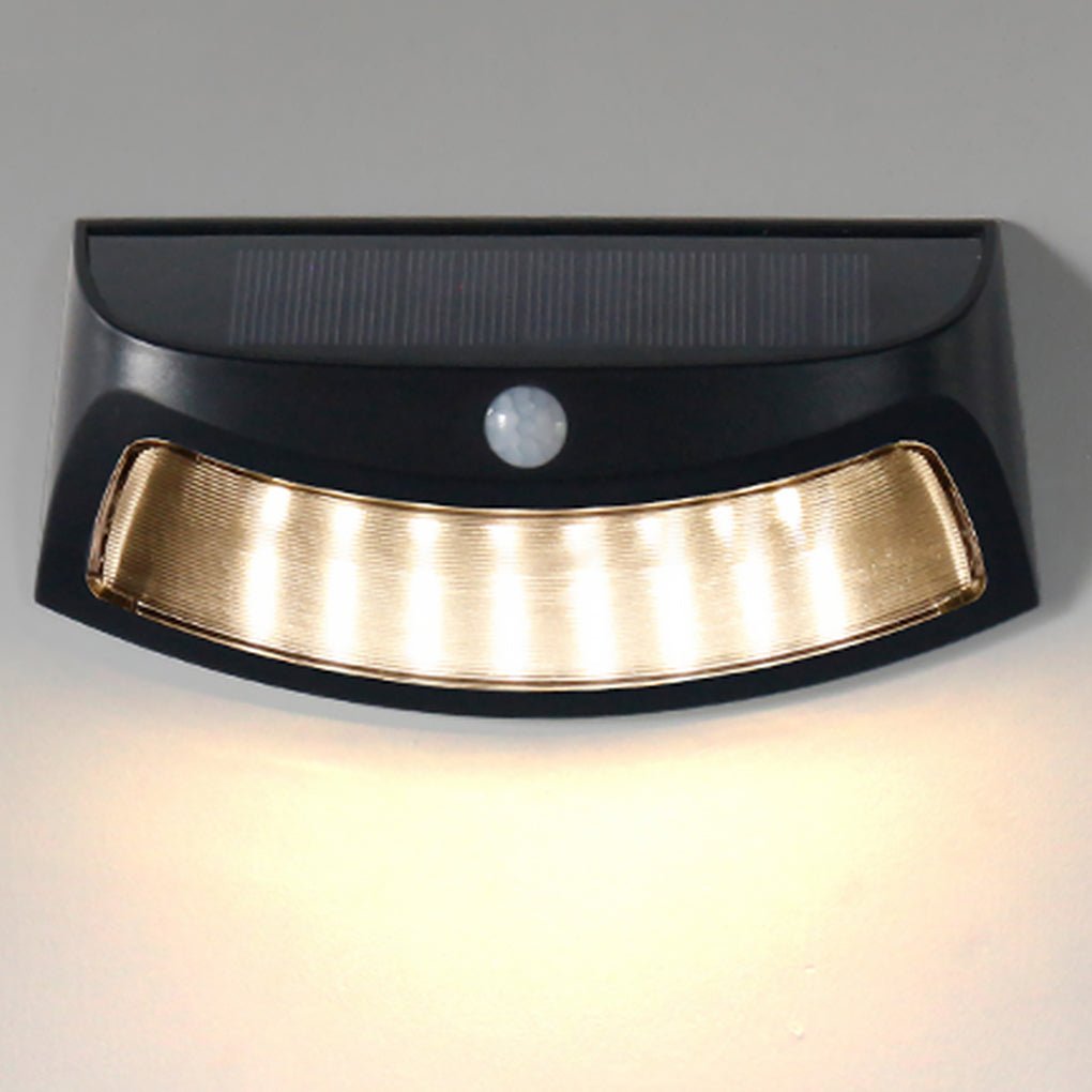 Industrial Solar Outdoor Wall Sconce — Red Copper / Black, LED, Motion Sensor, IP65