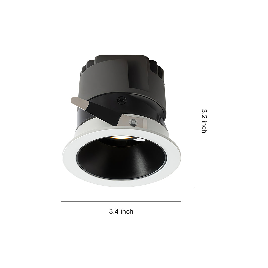 Deep Anti-Glare LED Recessed Spotlight — Die-Cast Aluminum, Ra98 CRI, 7W/10W/12W, 3000K/4000K/6000K, Black or White
