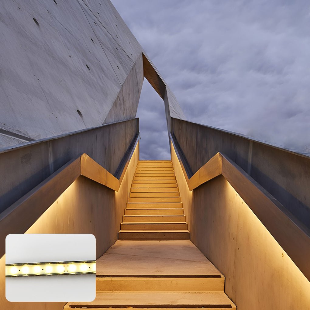 ip68 waterproof led strip lighting for outdoor stair treads and decorative guardrails
