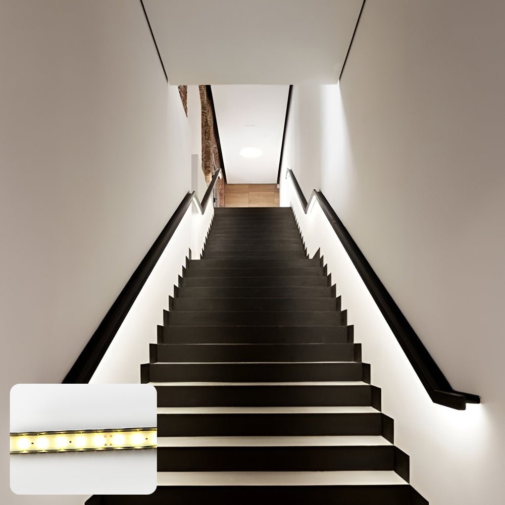 ip68 waterproof led strip lighting for outdoor stair treads and decorative guardrails