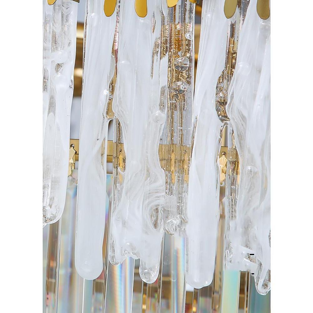 Round Gold Crystal Chandelier — Stainless Steel, 12/17-Light, 16" Cord, 4500K Neutral, 20"–24" Diameter