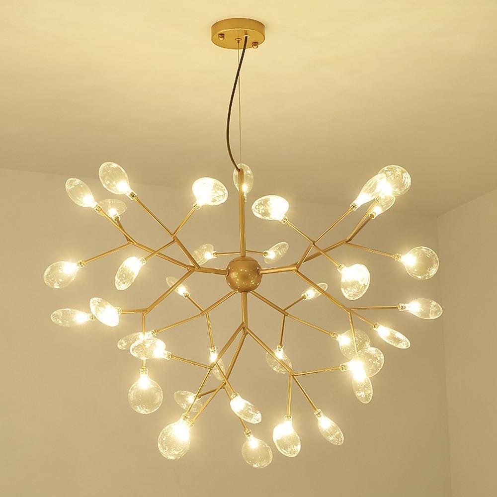Sputnik Chandelier — Black and Gold Metal, 36-Light LED Cluster, 30" Diameter, 3000K / 6000K