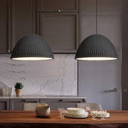 Dome Pendant Light — Metal and Resin, 1-Light E26/E27, 12" Diameter, Kitchen and Dining