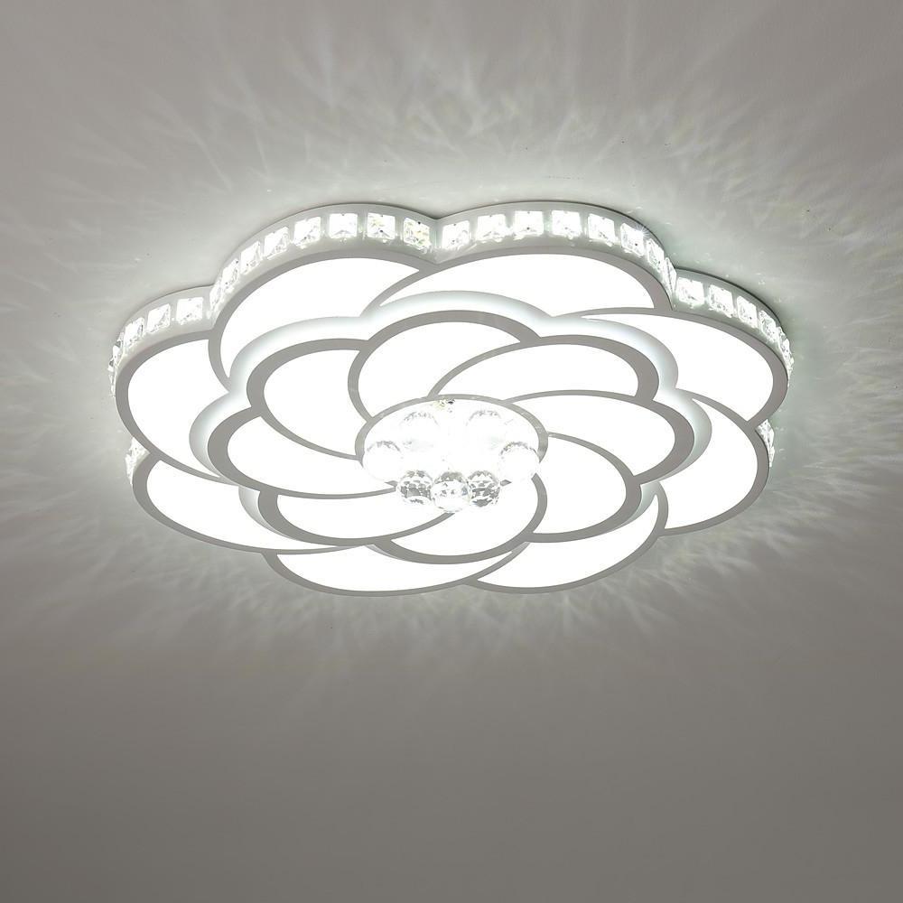Flower Swirl Flush-Mount Ceiling Light — Metal & Acrylic, 27", LED, Dimmable with Remote, 3000K / 6000K