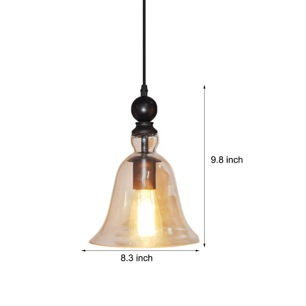 iron and glass pendant light inspired by vintage chimes