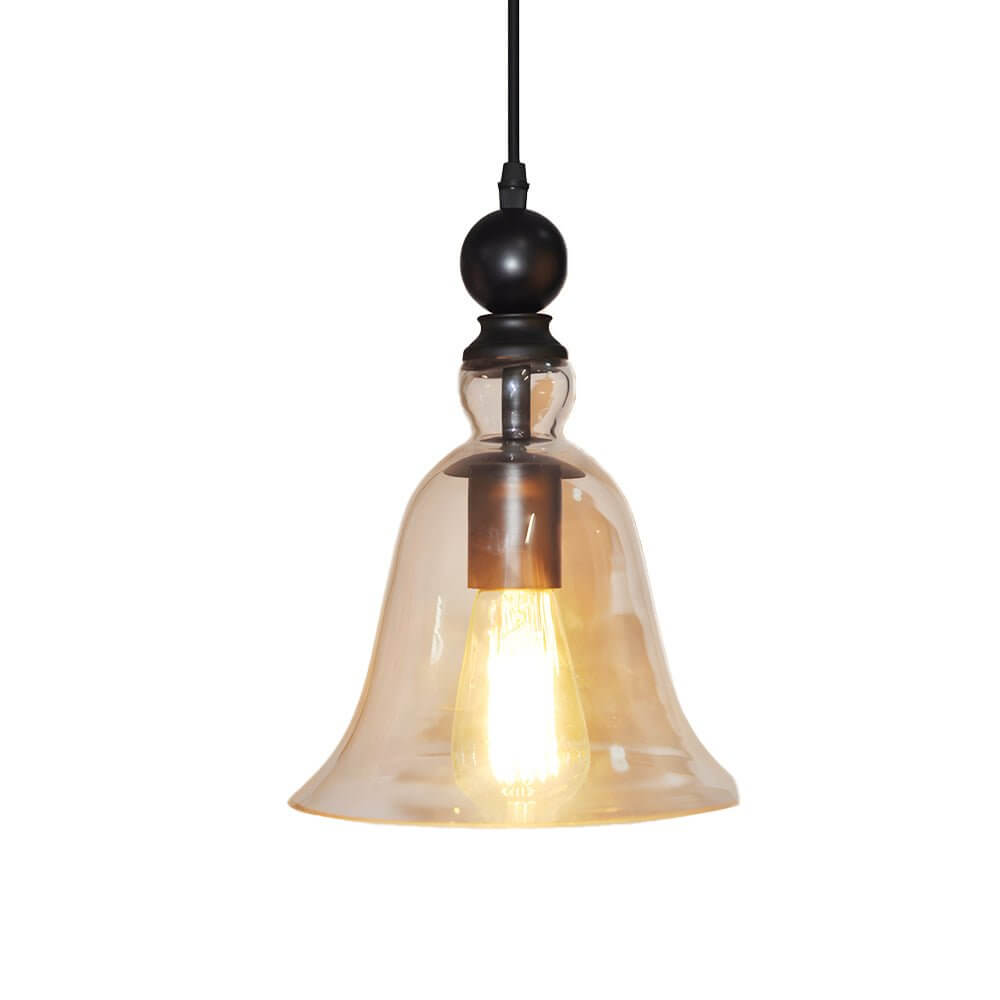 iron and glass pendant light inspired by vintage chimes