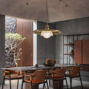 Adjustable Industrial Pendant Light — Antique Copper Iron, Transparent Glass, E14 LED, 12W, 59" Chain, 17.72" Wide