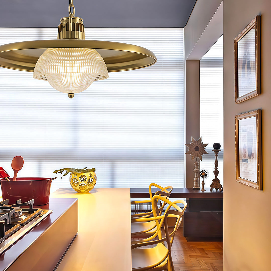 Adjustable Industrial Pendant Light — Antique Copper Iron, Transparent Glass, E14 LED, 12W, 59" Chain, 17.72" Wide
