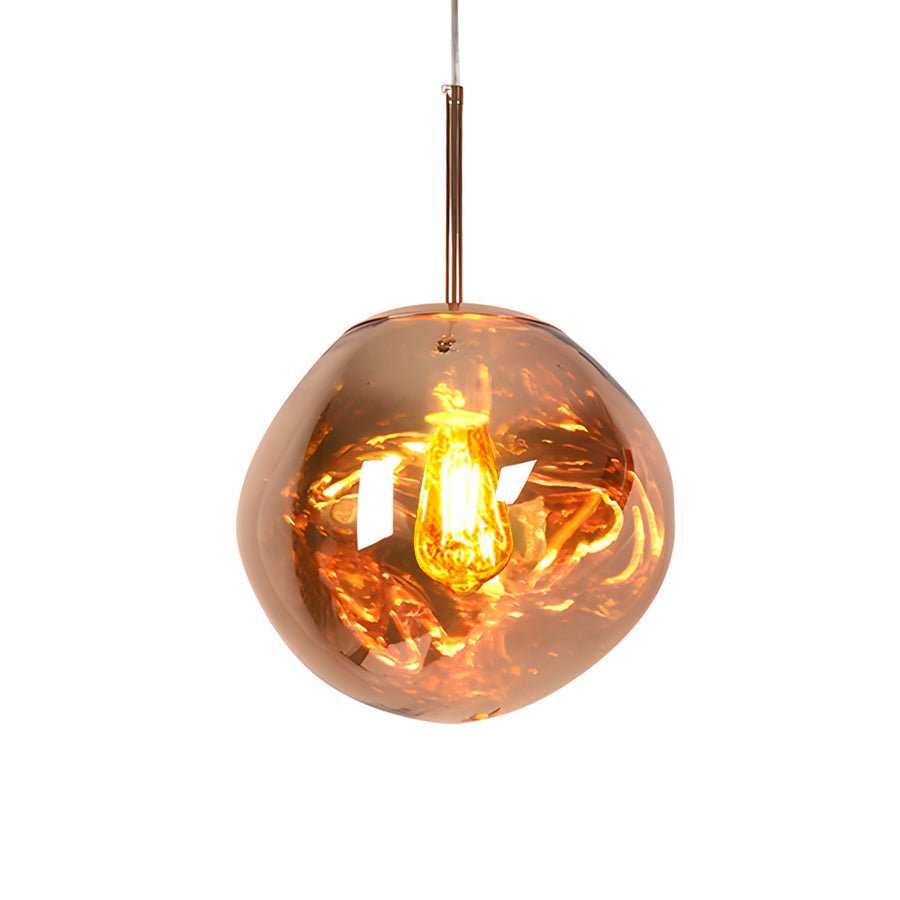 Irregular Lava Glass Ball Mini Pendant — Postmodern, E27, Silver / Gold / Wine Red, 3000K–6000K