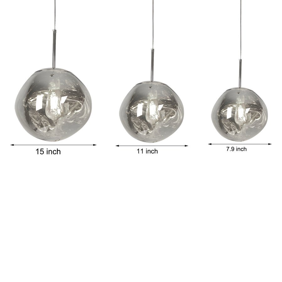 Irregular Lava Glass Ball Mini Pendant — Postmodern, E27, Silver / Gold / Wine Red, 3000K–6000K