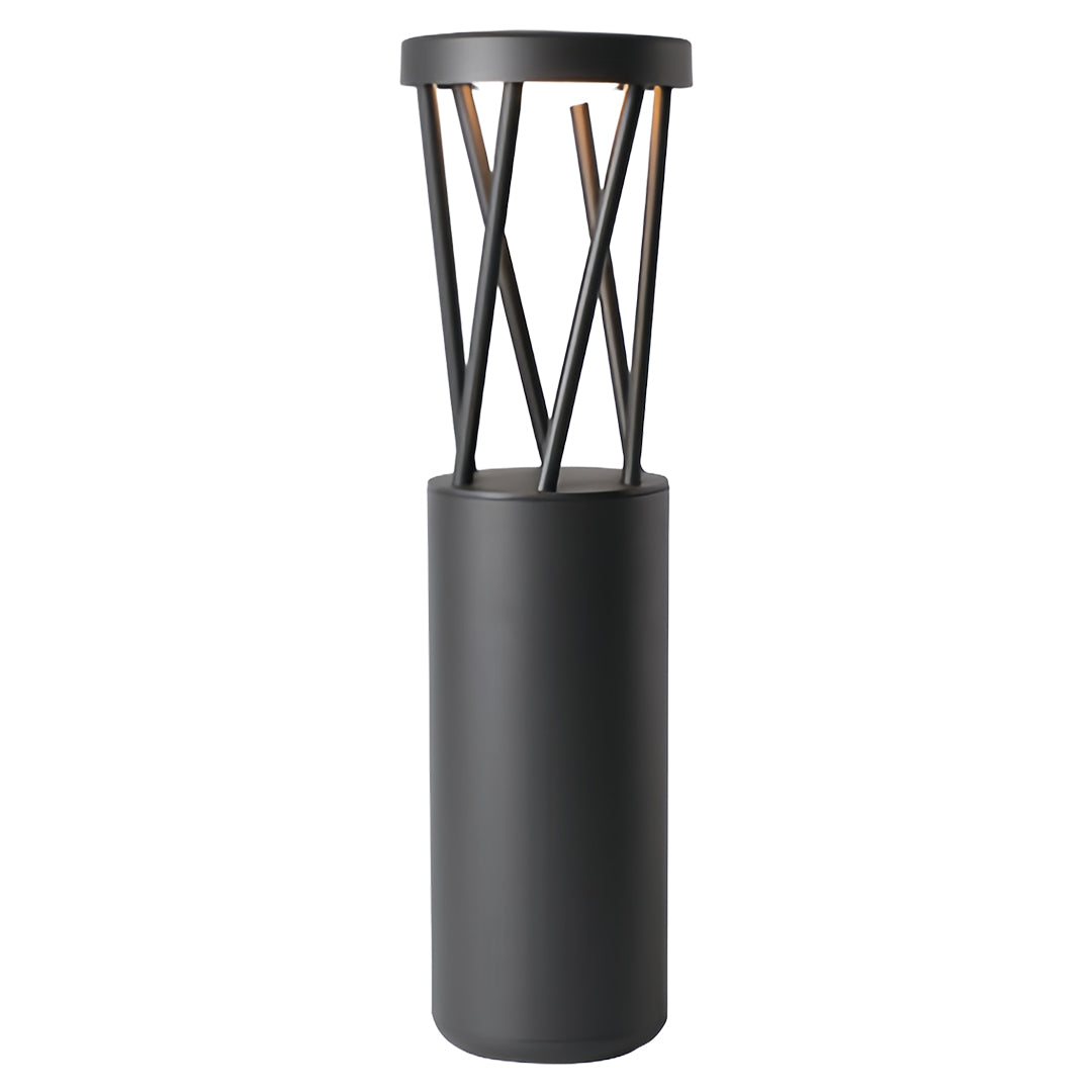 Modern Outdoor Bollard Path Light — Sand-Black Aluminum, LED, IP54, 300mm or 500mm
