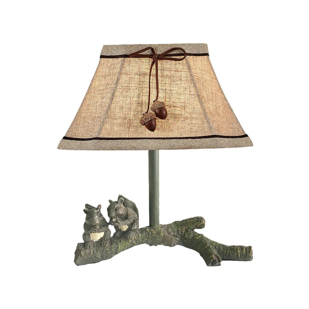 French Style Squirrel Table Lamp - Decorative Resin Light for Atmosphere Luxe
