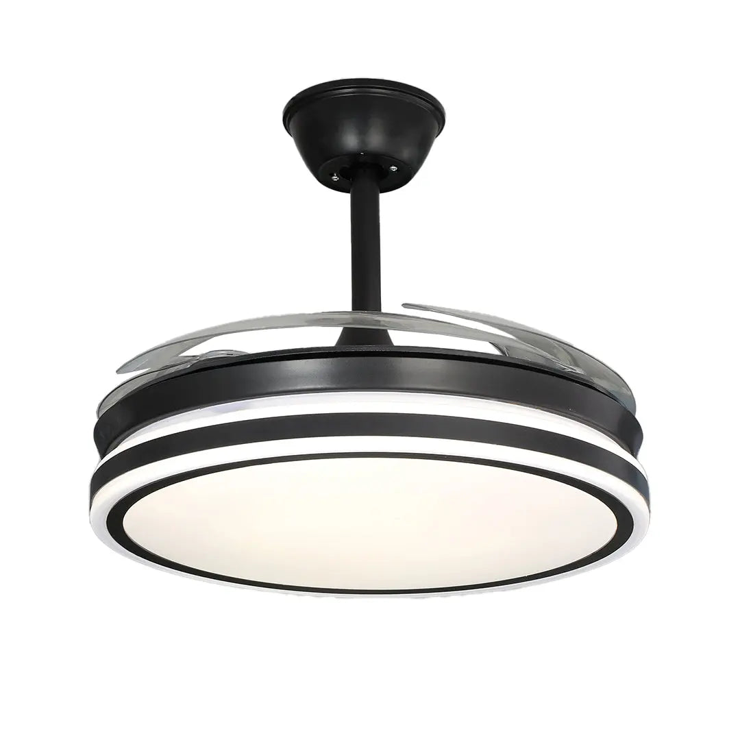 Stylish Black Ceiling Fan with Lights and Remote Control - All-Copper Design Luxe