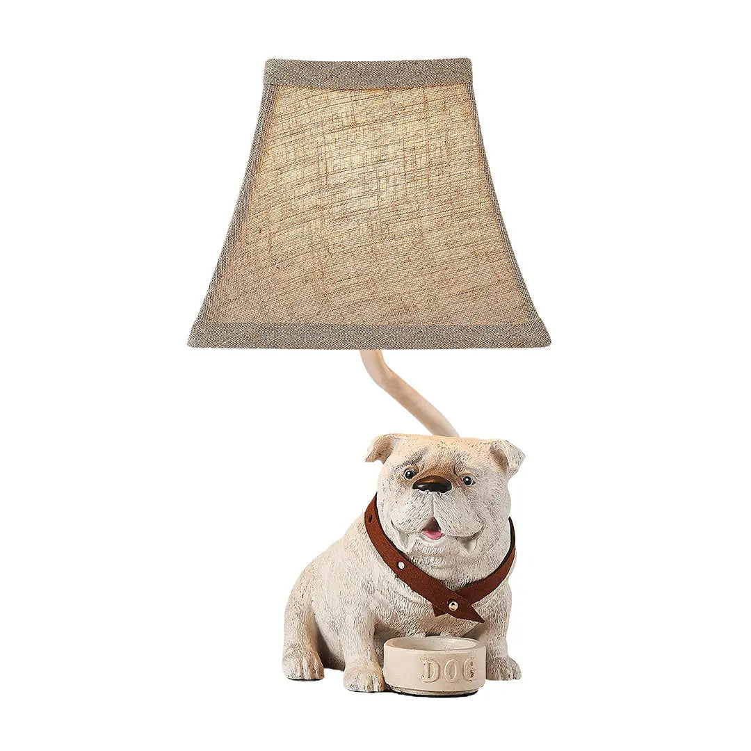 Elegant Mid-Century Dog Table Lamp in White Resin Luxe