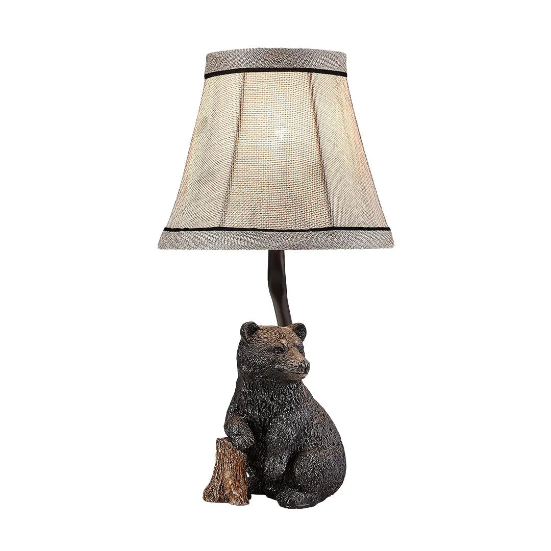 Elegant European-Style Bear Resin Table Lamp - Stylish Decorative Light Luxe