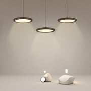 Geometric Circle Pendant Light — Aluminum & PMMA, 3-Head, 24" Diameter, LED Integrated, Black