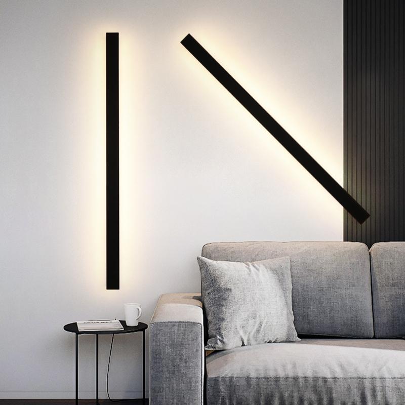 Linear Outdoor Wall Sconce — Black Iron, LED, IP65, 40"–80", 20W–40W, 3200K / 6000K