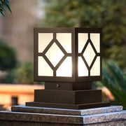 Modern Square Outdoor Post Light — Stainless Steel & PC, LED, Waterproof, 8" × 6" × 9"