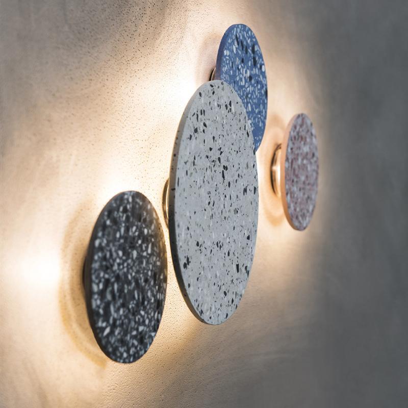 Terrazzo Circular Outdoor Wall Sconce — PMMA, 15W Integrated LED, IP54, 3000K Warm White