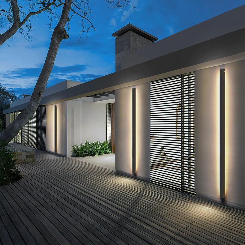 dimmable rgb black minimalist long led linear wall lights