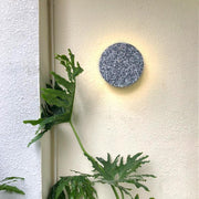 Terrazzo Circular Outdoor Wall Sconce — PMMA, 15W Integrated LED, IP54, 3000K Warm White