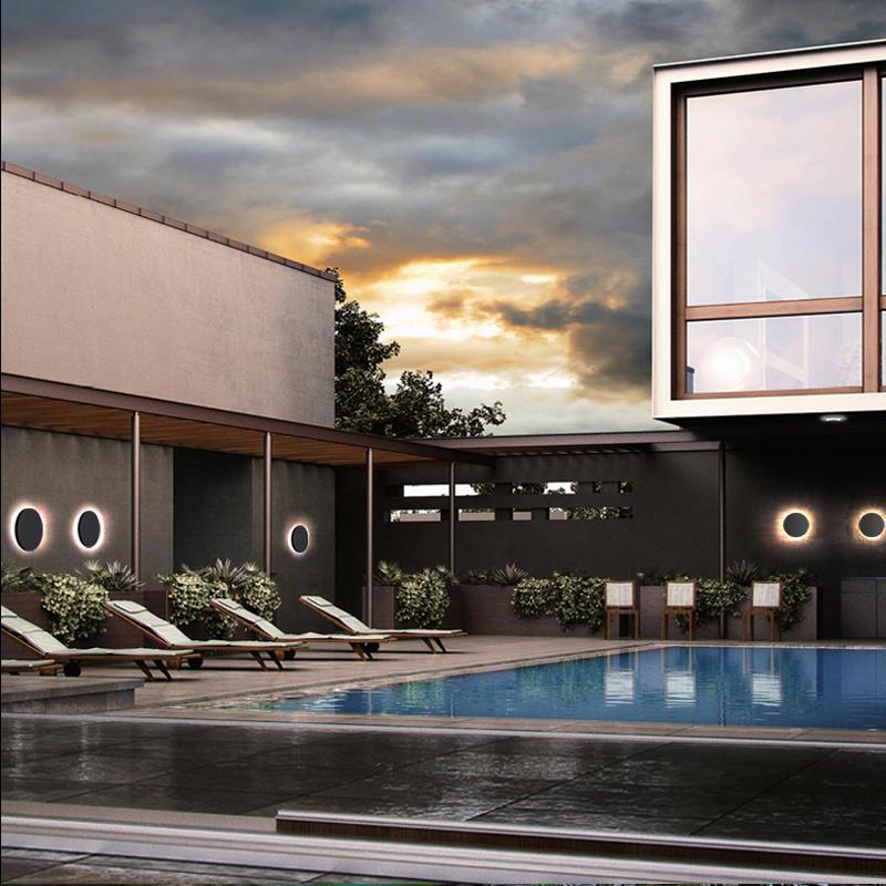 Contemporary LED Outdoor Wall Sconce — Die-Cast Aluminum, 10W, IP54, 3200K, Flat / Square / Round