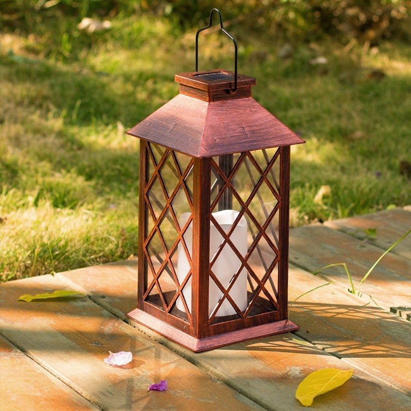 Retro Lantern Outdoor Solar Light — Antique Bronze, LED, Waterproof, 6" × 11"