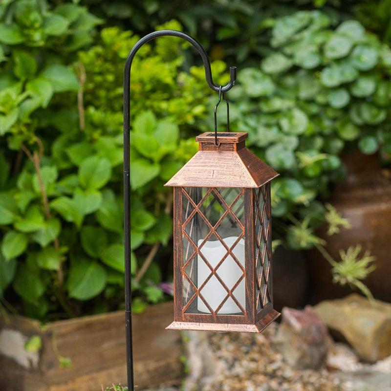 Retro Lantern Outdoor Solar Light — Antique Bronze, LED, Waterproof, 6" × 11"