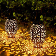 Antique Retro Outdoor Portable Lantern — Red Copper Iron, Solar-Powered LED, Dusk-to-Dawn, Waterproof